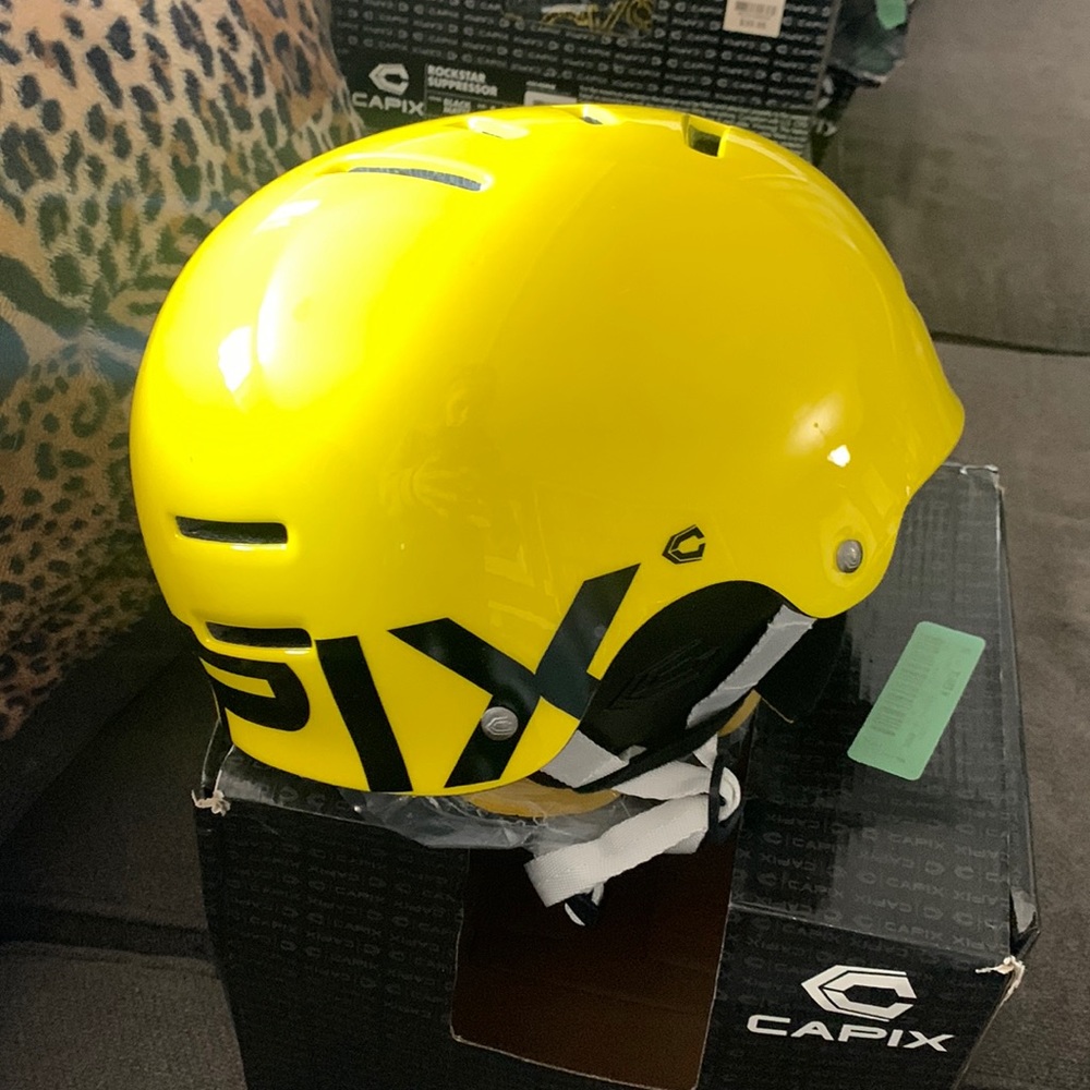 Capix yellow helmet brand new with padding - Picture 1 of 6